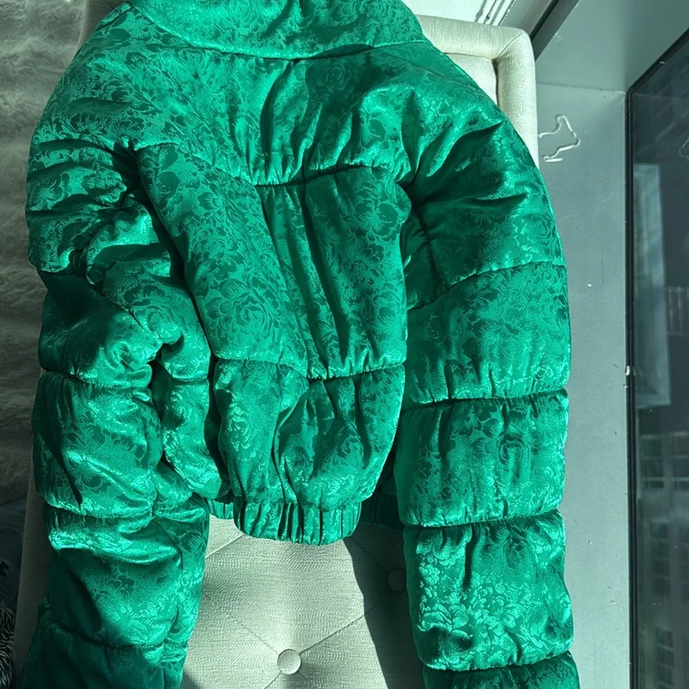 12th tribe green jacquard puffer jacket - Picture 3 of 3